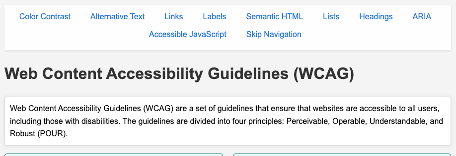 Accessibility Guide project screenshot